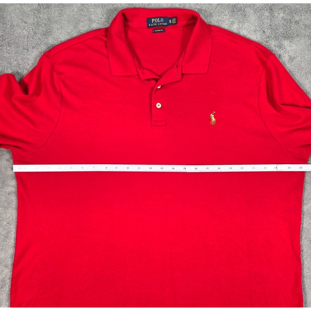 Polo Ralph Lauren Polo Shirt Mens XL Red Excellent Classic Fit Short Sleeve Logo - Picture 6 of 13